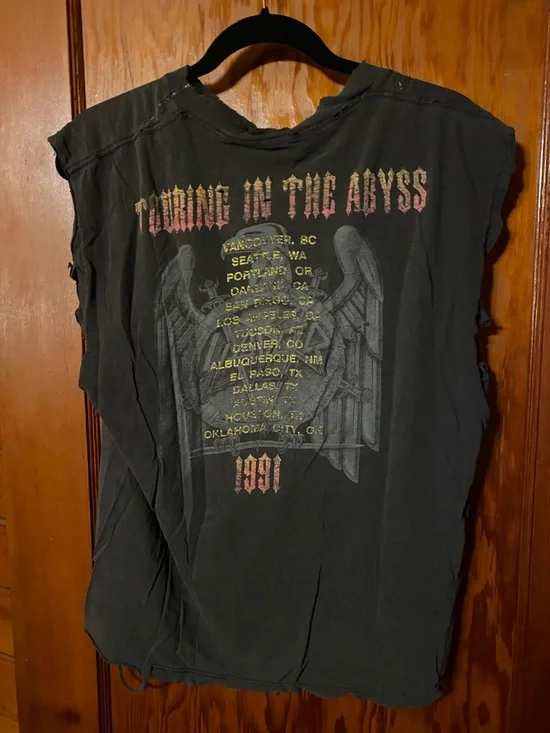 Slayer “touring the abyss” 1991 black tee - Picture 2 of 2